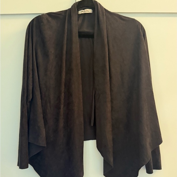 mike and joey Jackets & Blazers - Mike and Joey - Faux Suede Cardigan